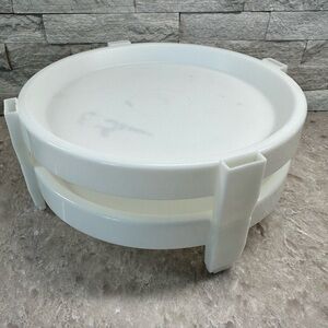 Vintage Tupperware Pie Divide-A-Rack Stack Trays #511 Set of 2 White Excellent